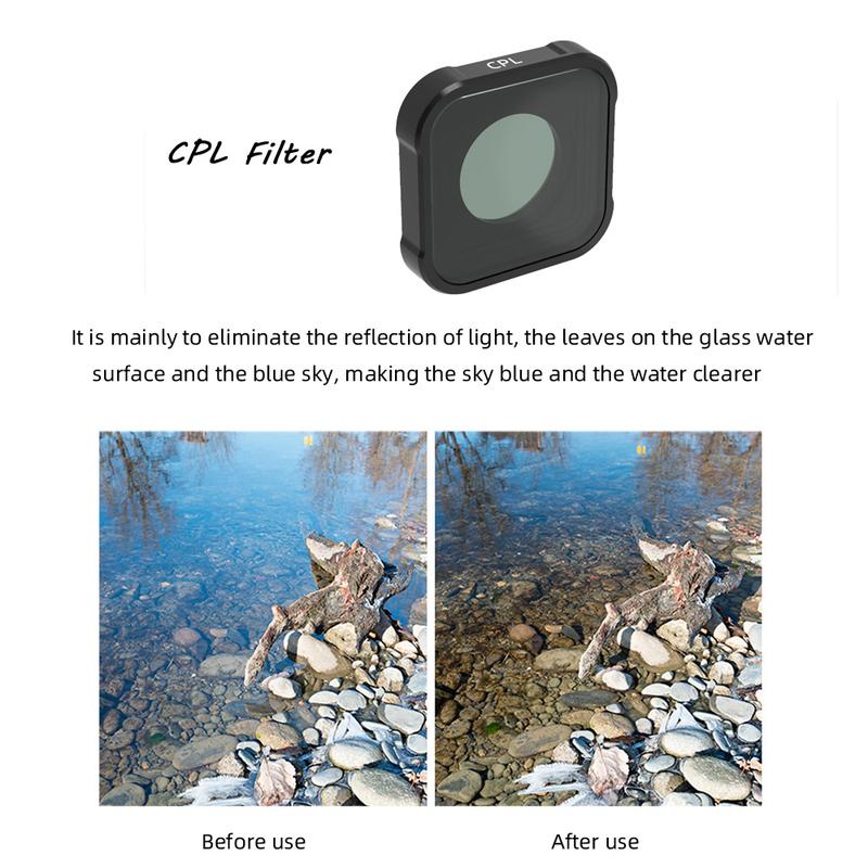 Go Pro Mcuv Cpl Nd8 Nd16 Nd32 Polarizer Filter Glass Nd 15X Macro Star Lens Filters For Gopro Hero 13 12 10 9 Camera Accessories