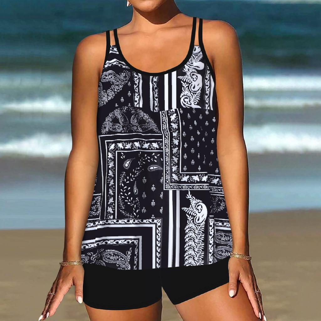 Женский сексуальный приталенный купальник с принтом на слинге и раздельном бикини плюс размер купальника (Два куска)