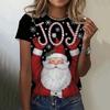 Летний топ с круглым вырезом и 3D рождественским принтом, модные повседневные женские футболки с короткими рукавами