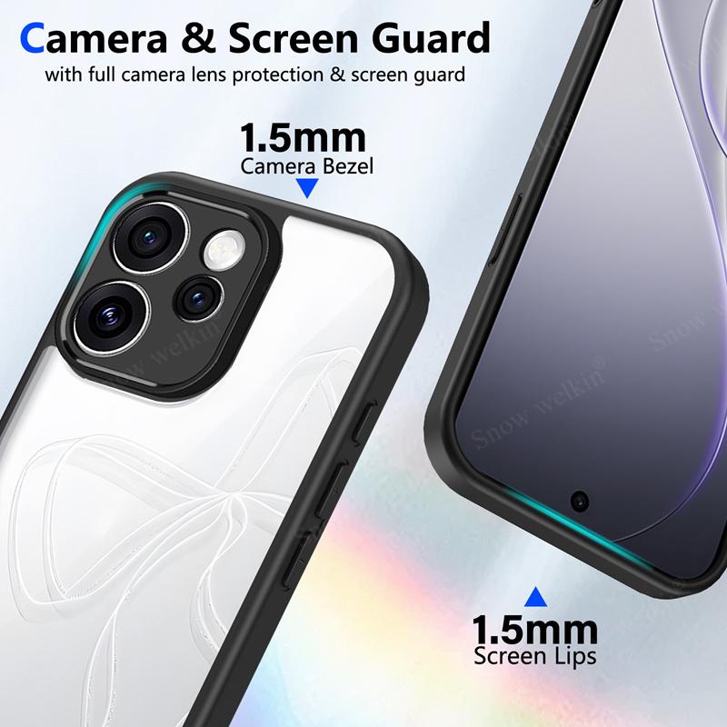 Прозрачный силиконовый чехол для Oppo Reno 15 Reno15 Pro F FS mini Max 15F 15C 15FS Reno15F Задняя панель из ПК Бампер из ТПУ Чехлы для телефона Обложка