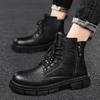 Exclusive for Super Leather Large Size Men's High-top Korean Version of Trendy Martin Boots