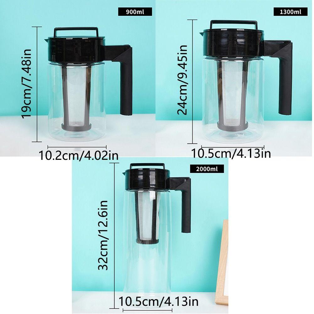 Silicone Handle Cold Brew Coffee Maker Filter Iced Tea Pitcher Durable Coffee Pots  Home