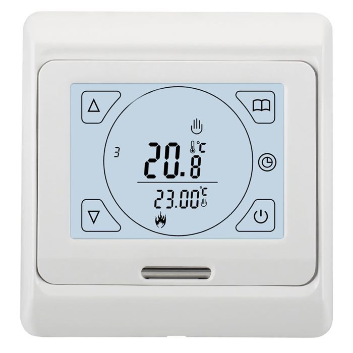AIMOONSA Thermostat hebdomadaire programmable tactile pour chauffage au sol AC230V 3A Blanc