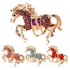 Wealth Horse Car Keyring Rhinestones-Encrusted 3D Zodiac Horse Design Key Chain Metal Charm Bags Keyring