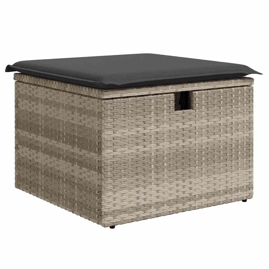 4 Piece Outdoor Sofa Set with Cushions Light Grey Poly Rattan