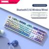 Беспроводная Bluetooth RGB Механическая Клавиатура на 108 Клавиш - Трехрежимная для Девочек, Офиса, Проводная Игровая, Пользовательский Дизайн