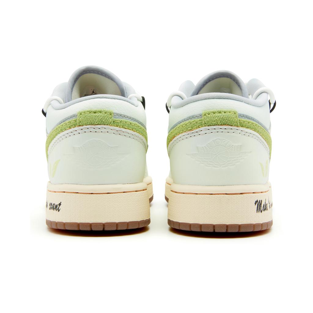 Jordan Air Jordan 1 Low SE Устойчивые к скольжению и истиранию Низкие Винтажные Баскетбольные Кроссовки GS Белые Зеленые FZ5046-041(Команда44-)