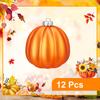 12Pcs Fall Mini Pumpkin Balls Hanging Thanksgiving Pumpkin Ornament Halloween Christmas Tree Decoration Farmhouse Home Party Decor