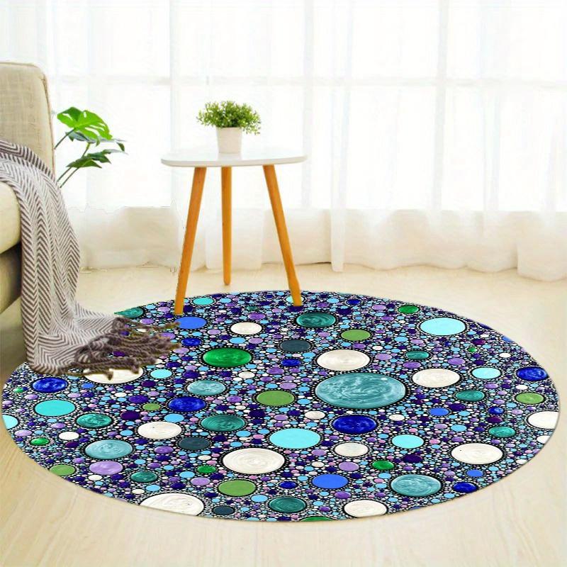 Colored Pebbles Round Rug Nonslip Area Rug Office Chair Mat Carpet For Living Room Bedroom Home Decor