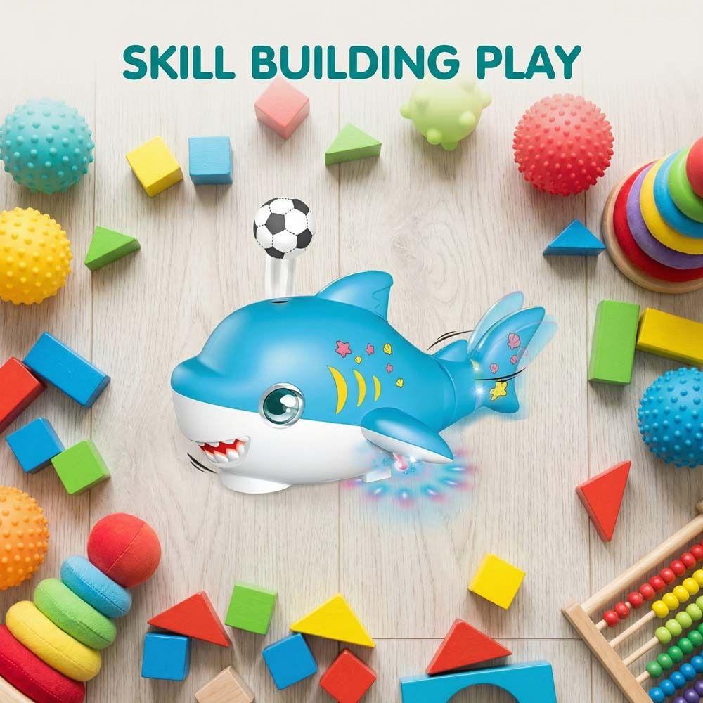Portable Floating Ball Blowing Toy Mini Sensory Baby Toy Electric Swivel Shark Toy  Montessori Toy