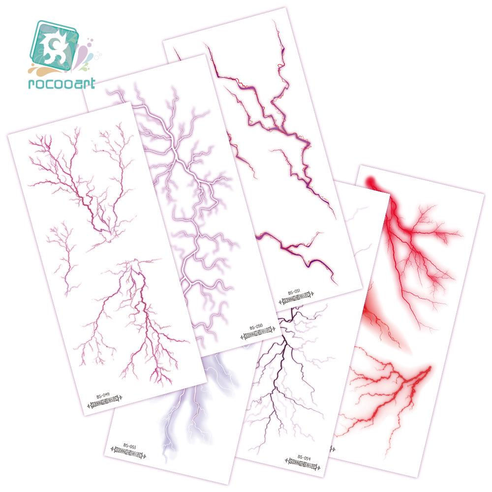 Водонепроницаемые тату-наклейки на Хэллоуин для группы Hunter Girl 2025 с венами и молниями