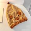 Quick Drying Capybara Dry Hair Cap Combed Cotton Coral Velvet Bathing Cap Capybara Towel  Pool