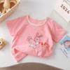 New T-shirt Cotton Girls' Short Sleeved Summer Half Sleeved Baby Sweat Absorbing Children's Clothing