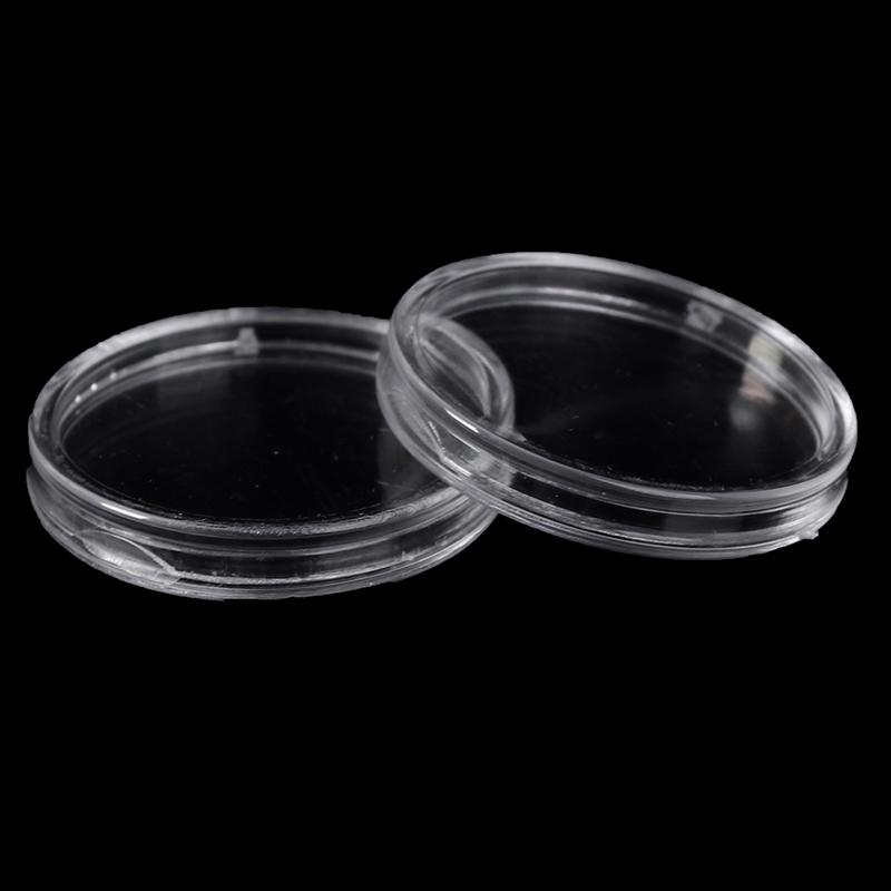 100Pcs 27Mm Coin Holder Capsule Storage Case Display Box Round Display Cases