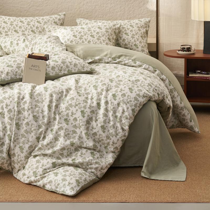 Mei Yun Ge full cotton double-layer yarn four piece set washed cotton French retro pure cotton