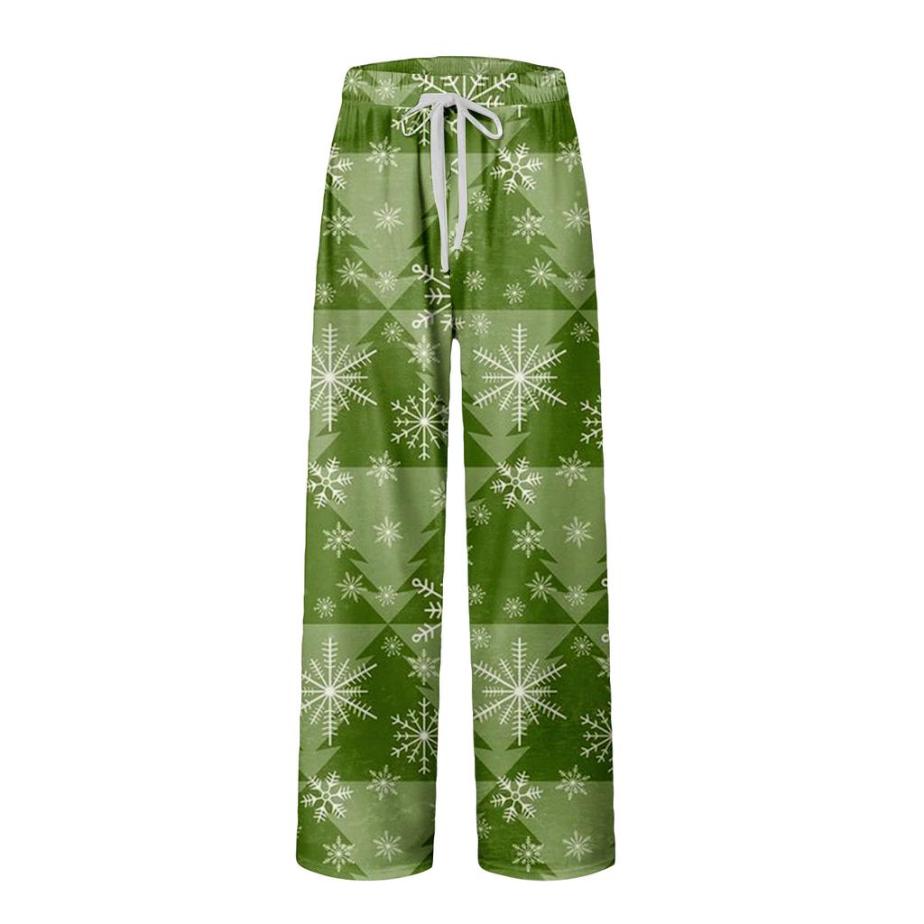 Мужские удобные повседневные брюки с рождественским принтом и карманом, домашние брюки для сна