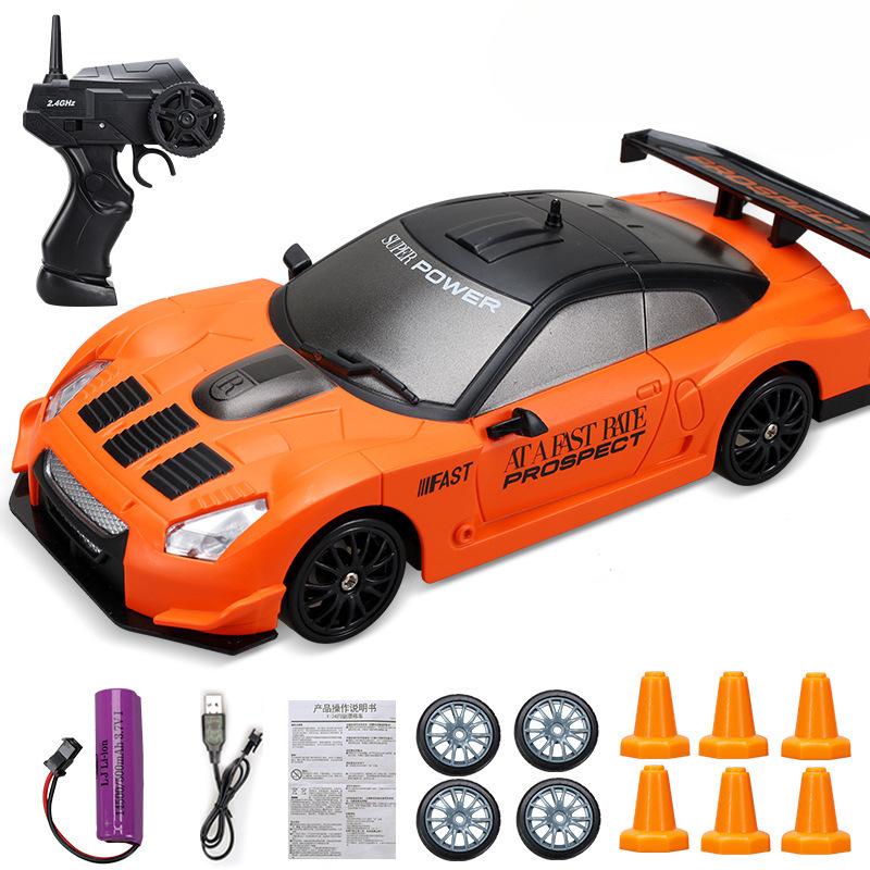 Новая 2.4G RC частота машина со светодиодной подсветкой 4WD RC высокоскоростной дрифт автомобиль профессиональная гоночная игрушка модель GTR перезаряжаемый AE86 рождественский подарок