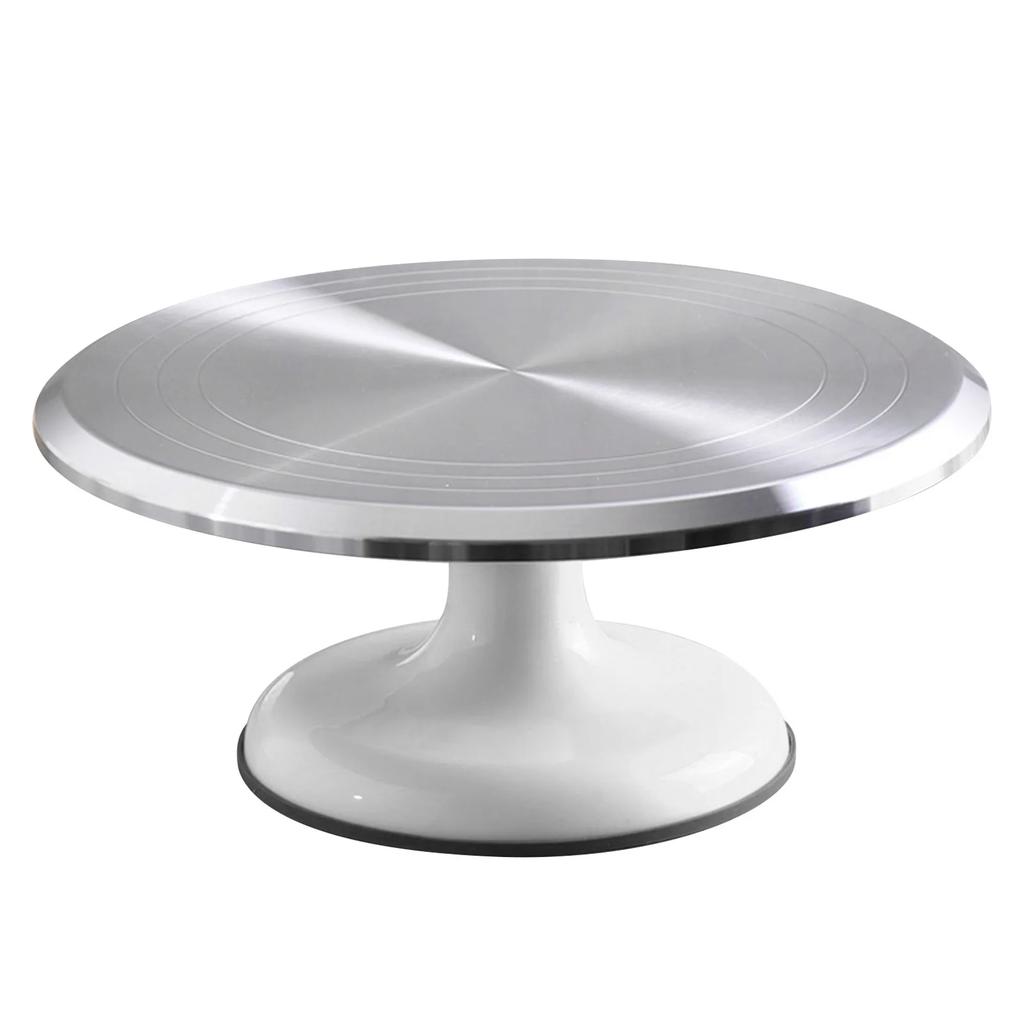 10 Inch Silent Bearing Rounded Edges Cake Turntable Revolving Cake Stand Aluminum Alloy for Home for Cake Decorating Supplies