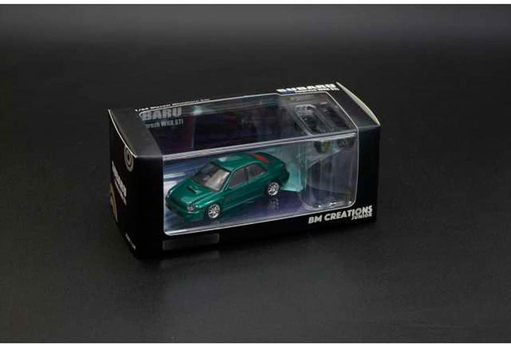 BM CREATIONS Масштаб Subaru Impreza WRX 2001 Кастомный Зеленый JDM RHD Готовая Модель 1/64 (64B0070)