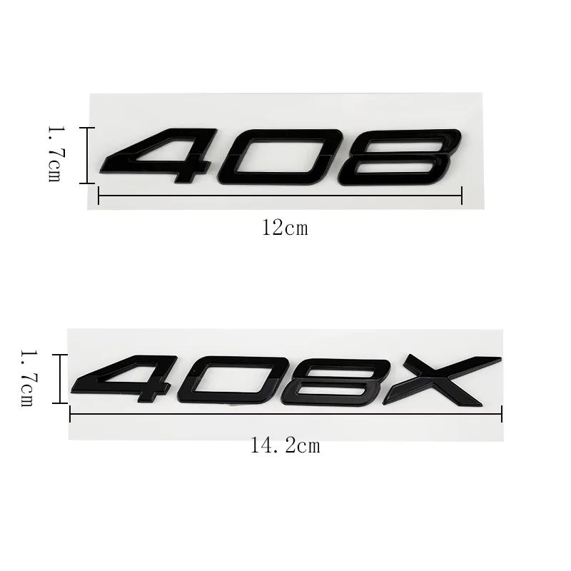 ABS New Letter Decal Car Trunk Emblem for Peugeot 508L 408X 508 408 308 208 Logo 3D Badge Rear Sticker Modification Accessories