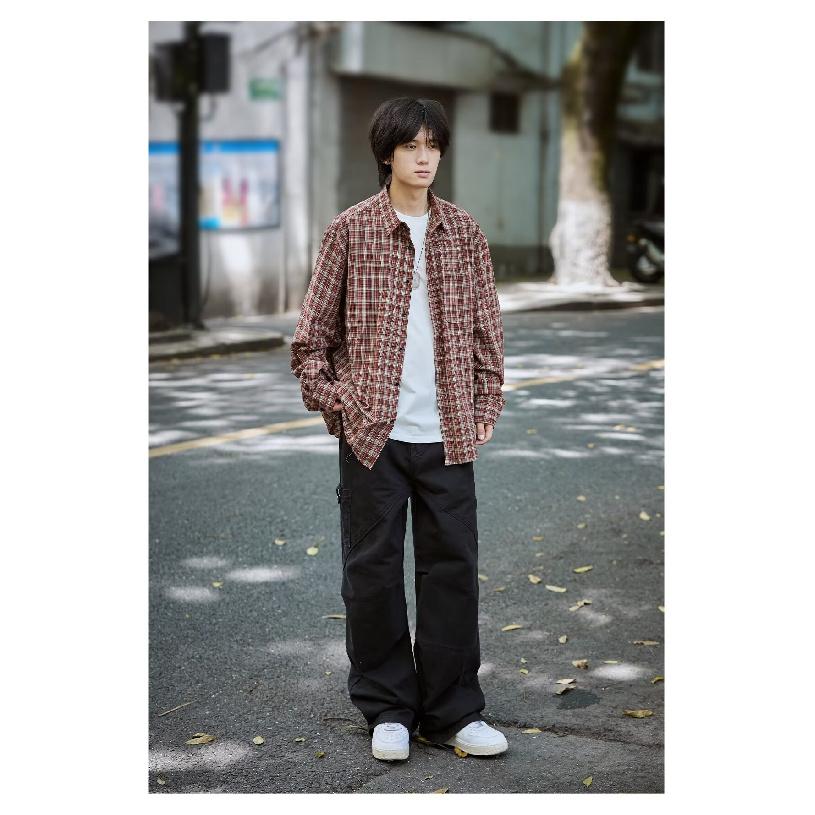 2024 Letter Long Sleeve Shirt Japanese Hong Kong Style Ins Loose Shirt Boys Summer Trendy Versatile Casual Coat