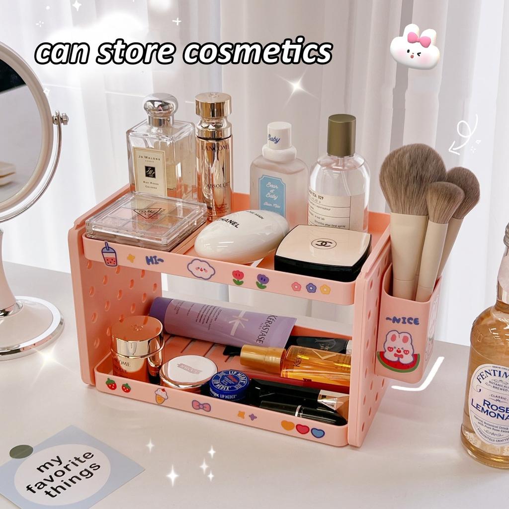 Kawaii Минималистский настольный органайзер для хранения вещей с крючком, держатель для ручек, студенческое общежитие, канцелярские принадлежности, косметика, полка для хранения разных вещей