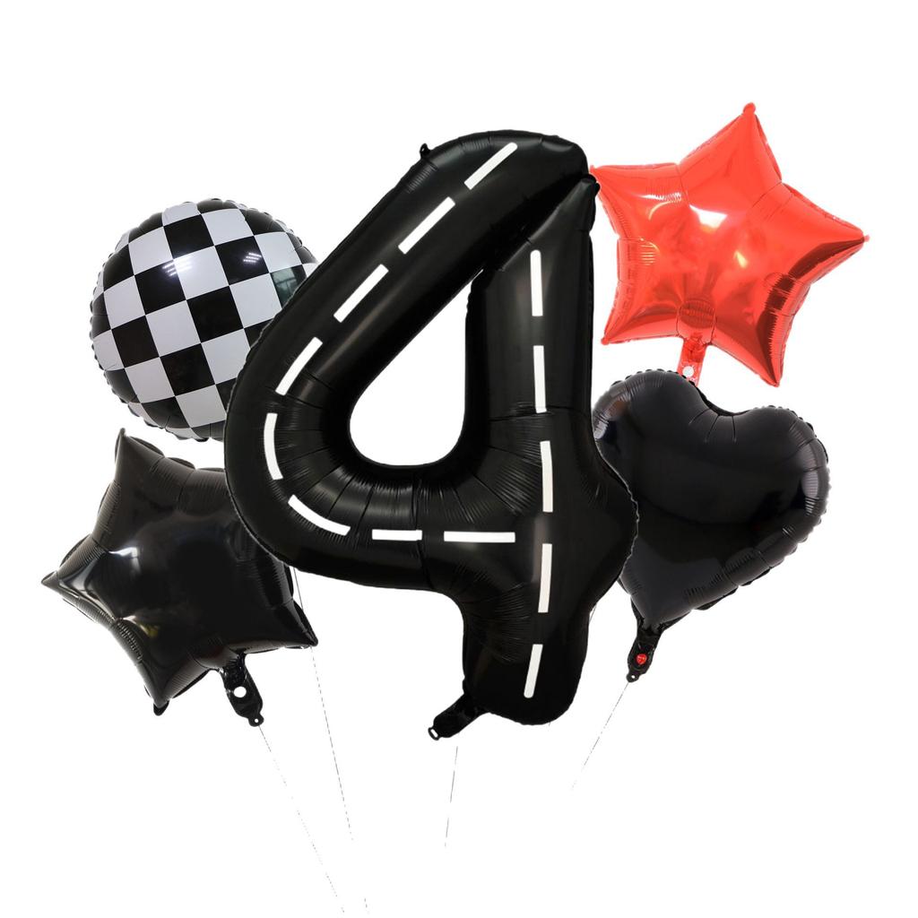 Racing Theme Track Digital Aluminum Film Balloon First Birthday Party Decoration Balloon Set Decoration
