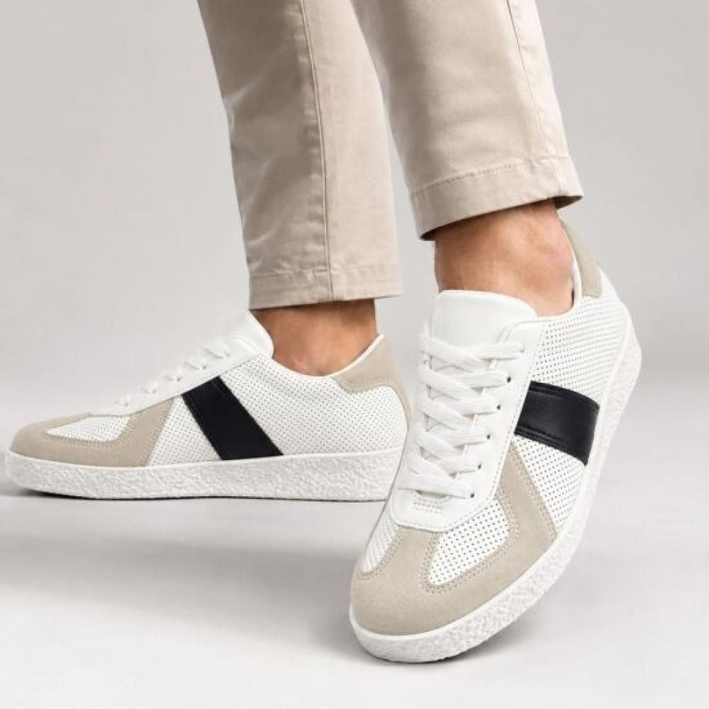 DeSire RoSe Men S Punching Leather Height increaSing SneakerS 5cm