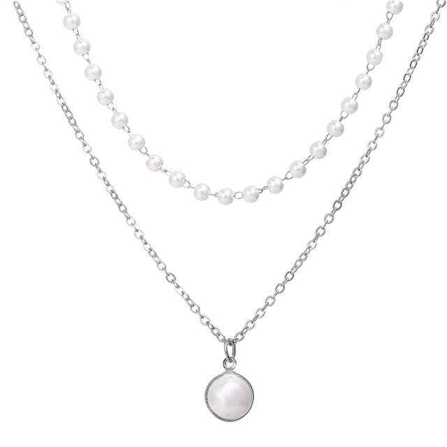 17 км корейское многослойное ожерелье с подвеской в ​​виде монеты в виде бабочки для женщин, золотистое, серебряное, толстая цепочка, ожерелья, модные ювелирные изделия 2021