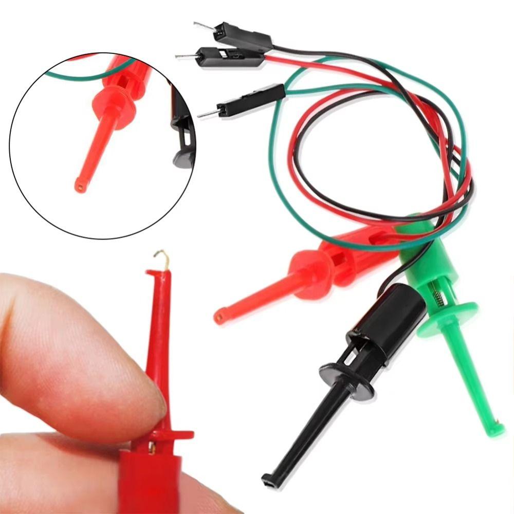 3pcs/set Precision Electrical Hook Test Clip Male Head DuPont Line Transistor Tester Repair