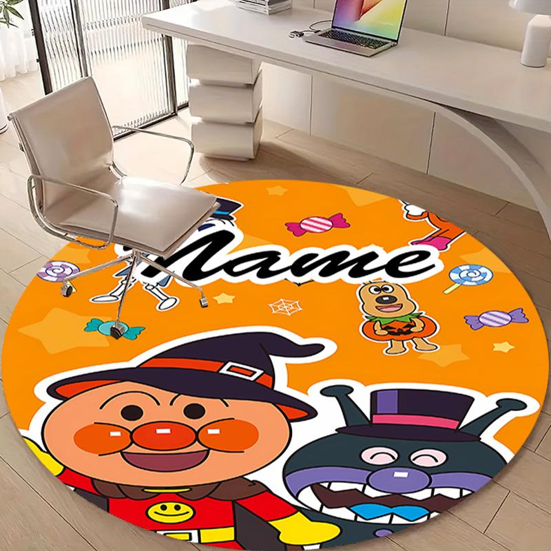 Personalized A-Anpanman Round Chair Office Rug - Perfect for Mat, Office Chair & More - Ideal Gift for Birthdays and Holidays