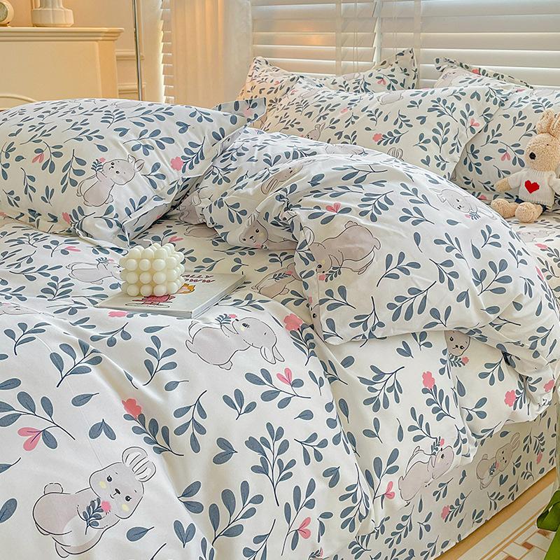 Four-piece Bedding Set Pure Cotton New Style Princess Style Dormitory Single Three-piece Bedding Set