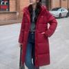 Модные длинные пальто для женщин, свободные толстые теплые женские зимние парки с капюшоном