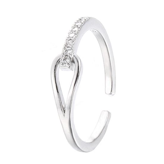 Women Ring Hollow Out Japan Korean Style Shiny Rhinetones Finger Ring for Wedding Party