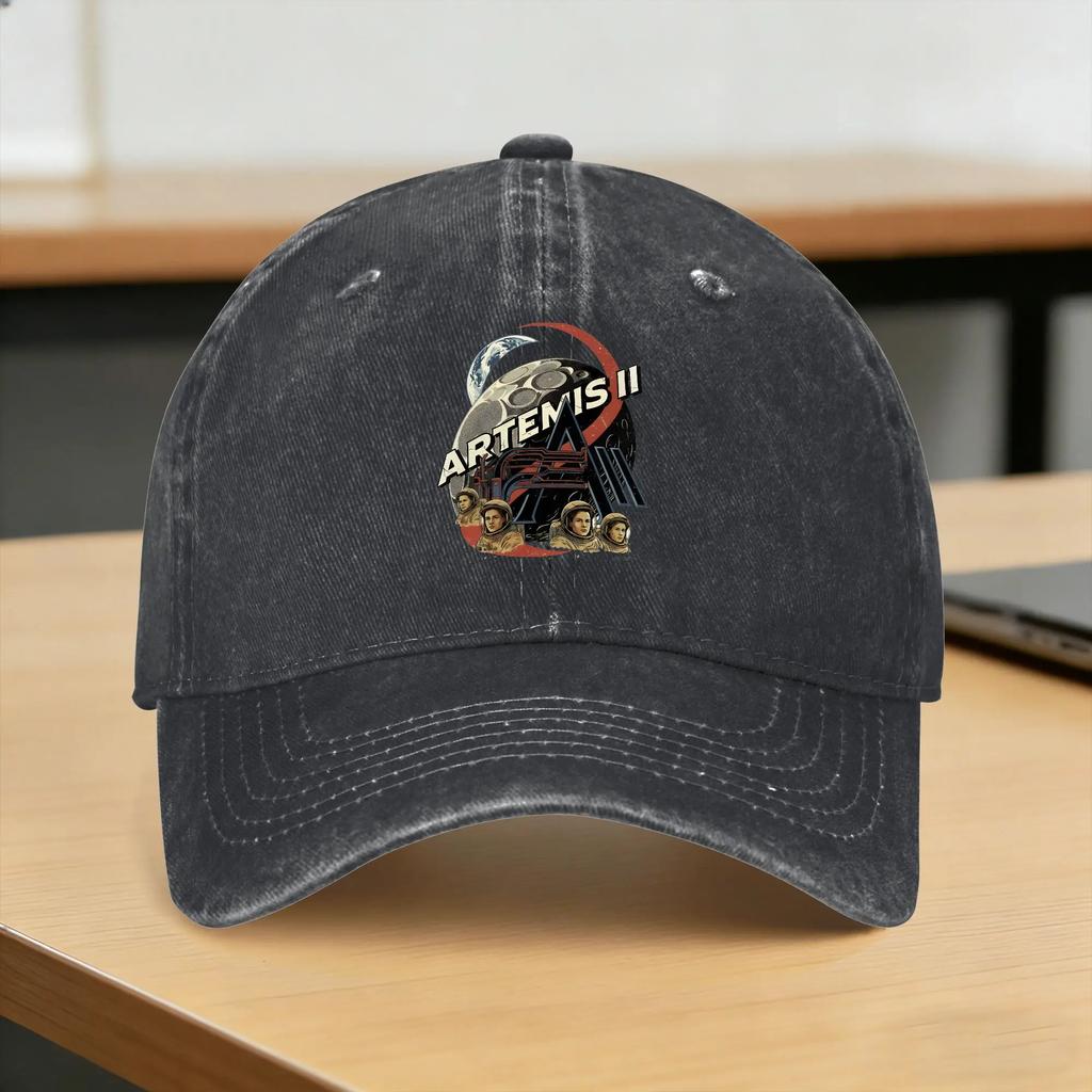 Baseball Cap Artemis II Back To The Moon Synthwave Astronaut Summer Hip Hop Hats For Unisex Hiking Fishing Sun Baseball Caps