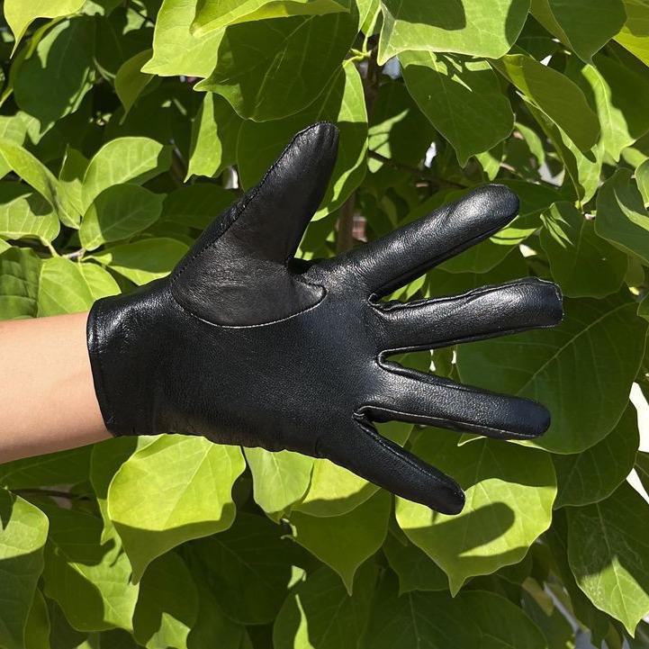 Jiuyunmeng Men's Genuine Leather Gloves, Winter Korean Style, Velvet-Lined, Thick, Warm, Waterproof Motorcycle Riding Gloves