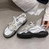 Кроссовки на платформе Yuanlitong 2025 весна новая цветовая гамма на мягкой подошве папины кроссовки женские серебристые дышащие из мягкой кожи женская обувь