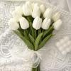 1pcs Mini White Tulip Artificial Flowers, Wedding Home Decor, Realistic Fake Tulips Gifts Birthday Graduation
