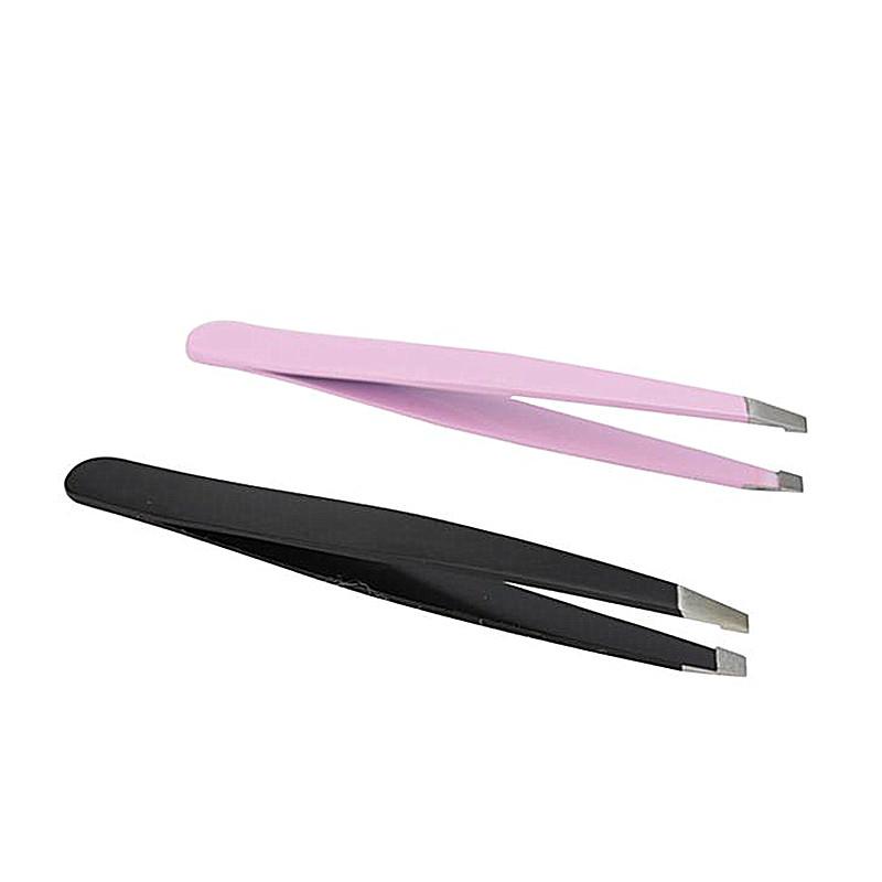 1PC Eyebrow Tweezers Hair Beauty Tilt Puller Stainless Steel Eyebrow Trimmer Clip Pro Hair Removal Makeup Tool Flat Tips TSLM
