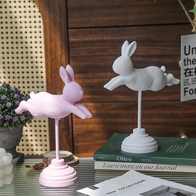 Nordic Wooden Rabbit Figurine - Home Décor for Wine & TV Cabinets, Entryway Gift