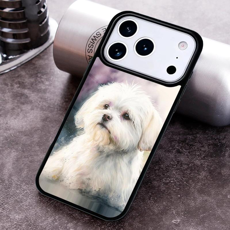 Cartoon Maltese Dog Phone Case For iPhone 17 16 15 14 13 12 11 Pro Max Plus 17Air Soft Silicone Cover