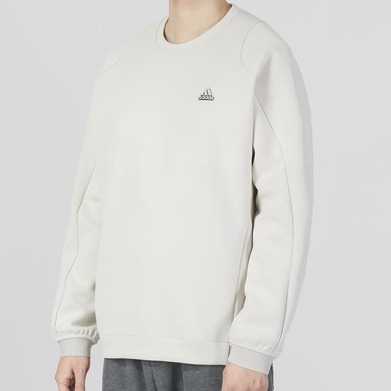adidas Толстовки Мужские Белые С Круглым Вырезом Умеренные Обычные HY5842