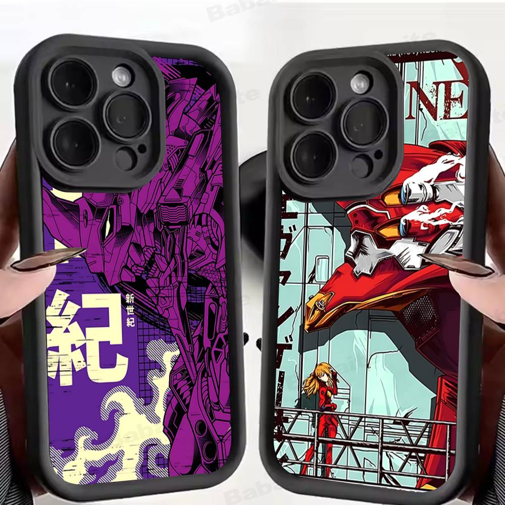 Классический аниме чехол для телефона E-evangelion для iPhone 17 16 15 14 13 12 11 Pro Max Mini Plus Мягкая задняя крышка из ТПУ