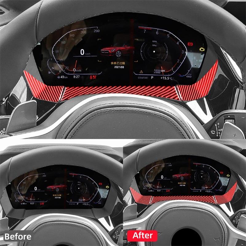 For BMW Z4 Series G28 G29 2019-2023 Carbon Fiber Accessories Interior Car Speedometer Surround Decoration Trim Cover Stickers