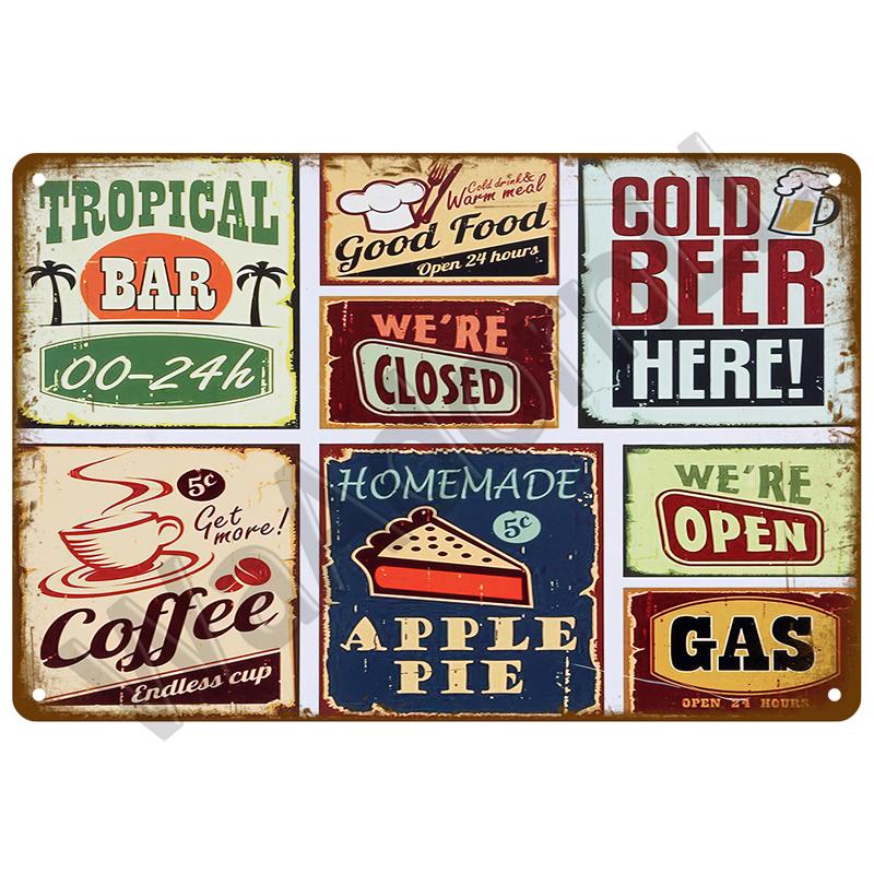 Metal Sign Coffee Tin Sign Posters Wall Decorations Vintage Cafe Retro Club Pub Bar Painting Home Decor Friends Wall Art Plaque