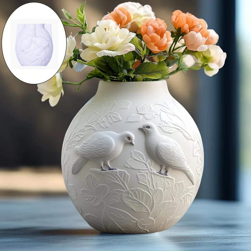 Пара дельфинов рельеф суккулент цветочный горшок смола силиконовая форма океанская волна животное дельфин коробка для хранения чашка для свечи гипсовая форма