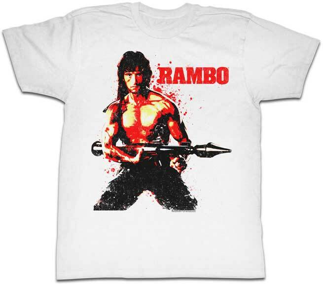 Rambo First Blood John Standing With Rocket Launc Men T Shirt 80 Movie Merch