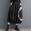 Black Plus Size High Waist Vintage Spring Autumn Casual Loose Long for Woman Skirts Womens Skirt
