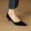 Krazing Pot Suede Fashion Summer Spring Autumn Summer Slip On Party Women Pointed Toe Stiletto Med Heels Pumps