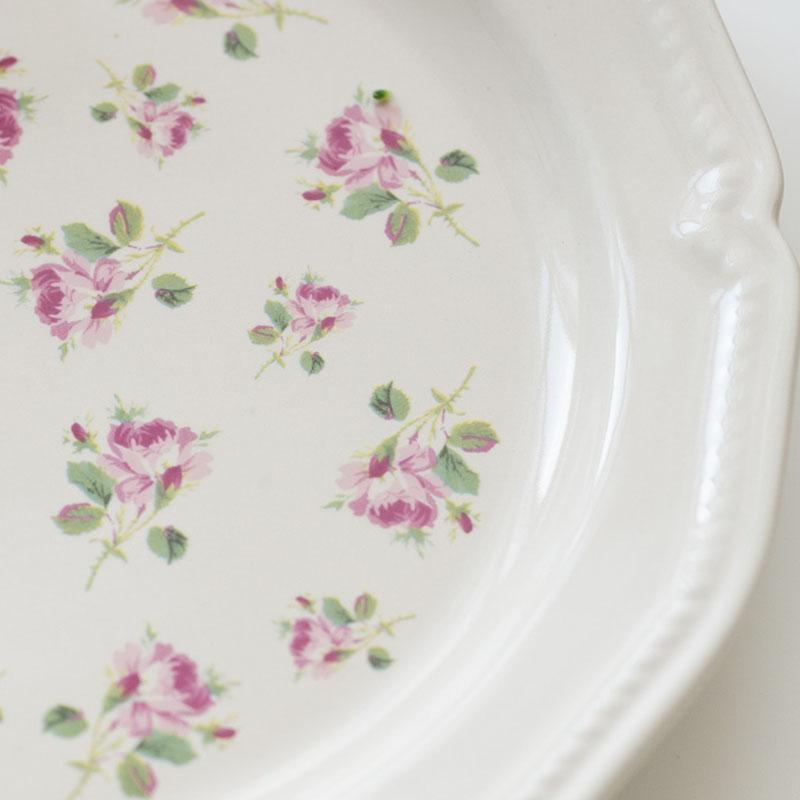 Тарелка с французским тиснением и цветком ротанга, керамическая тарелка с фруктами, тарелка в стиле ретро, посуда